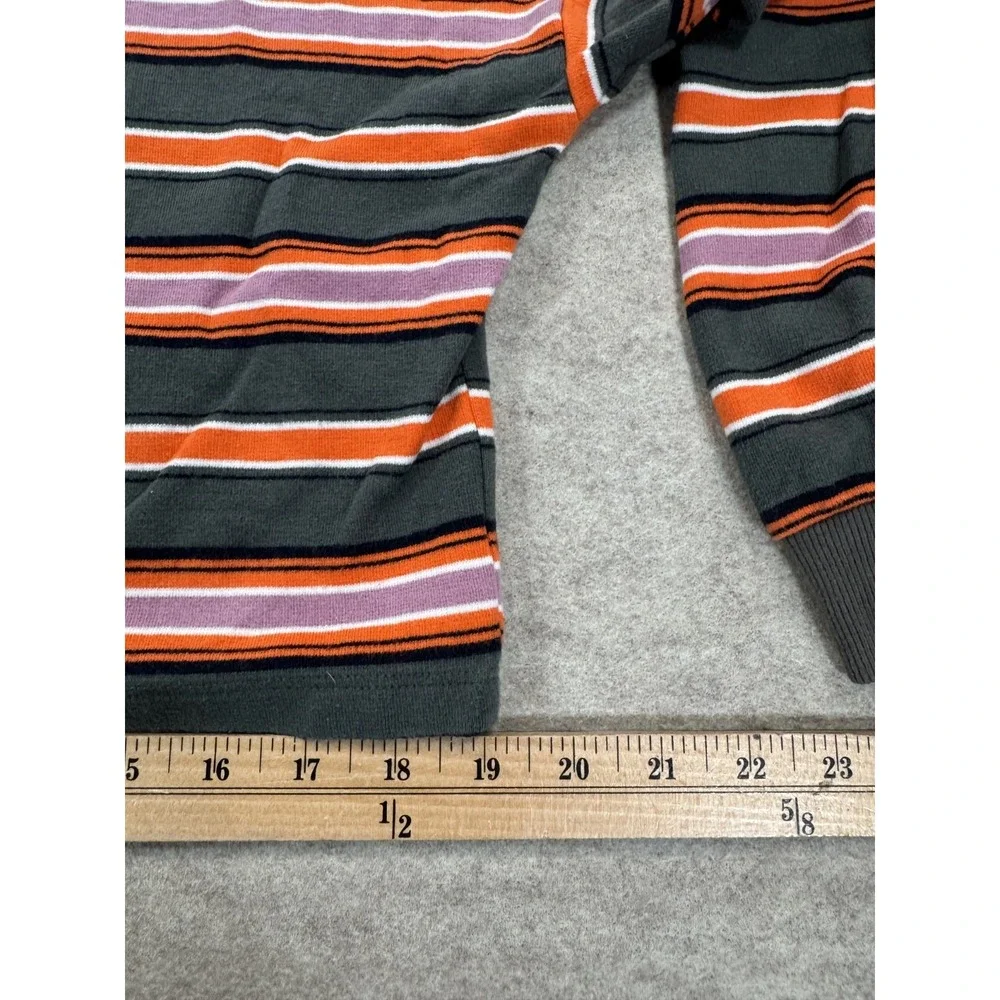 Wild Fable Womens Medium Black Orange Striped Mock Neck Pullover Sweater